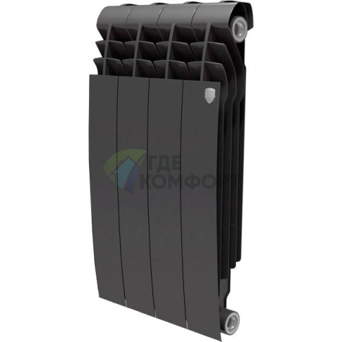 Радиатор Royal Thermo BiLiner Noir Sable 500 4 секции-черный - фото 1