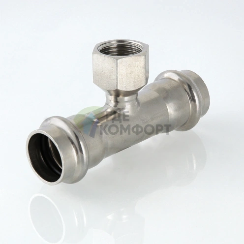 Пресс-тройник с внутренней резьбой 22 х 3/4 х 22 мм из нержавеющей стали VTi.932.I.220522 VALTEC (ВАЛТЕК) - фото 4