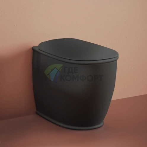 Унитаз напольный Artceram ATELIER: безободковая конструкция в черном матовом цвете (ATV002 17 00) - фото 1