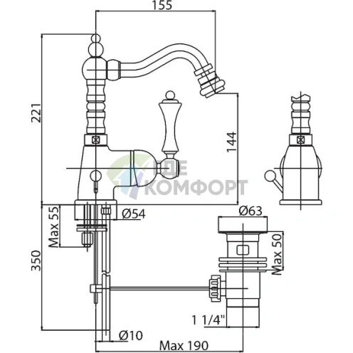 Смеситель для биде Cezares Margot MARGOT-BSM2-02-Bi - фото 3