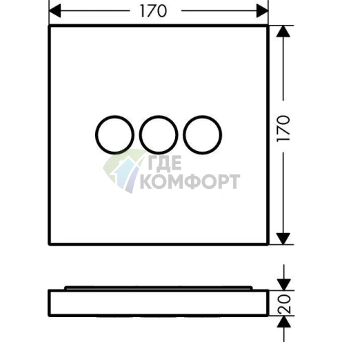 Встраиваемый модуль AX ShowerSelect с 3 запорными клапанами (хром) (36717000) - фото 2