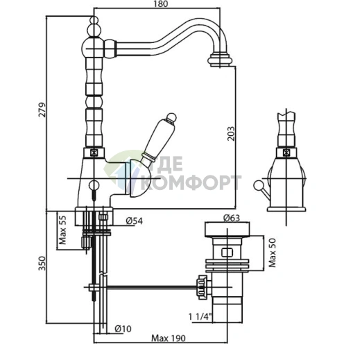 Смеситель для раковины Cezares Elite ELITE-LSM2-01-Bi - фото 3