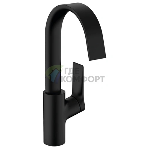 Смеситель для раковины Hansgrohe Vivenis однорычажный с поворотным изливом и донным клапаном, черный матовый (75030670) - фото 1