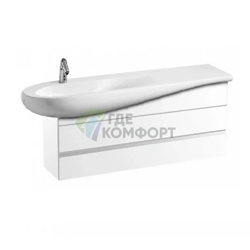 Тумба под раковину Laufen Alessi One 814973: 2 выдвижных ящика, сифон, белый глянец (4.2452.0.097.631.1) - фото 1