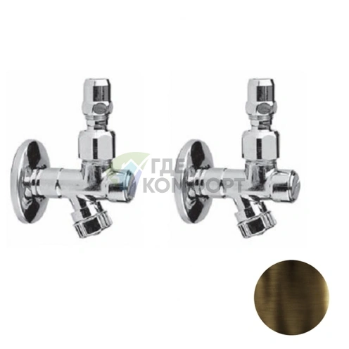 Угловой вентиль с фильтром пара Nicolazzi Complementi в цвете Dark Bronze (5578DBCOPPIA) - фото 1