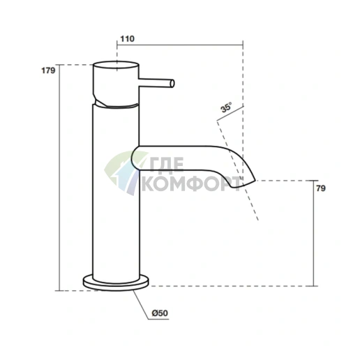 Смеситель для раковины Kerasan Nolita белый матовый (922630 Bianco matt) - фото 2