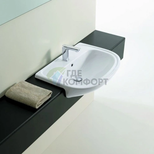 Раковина Apollo 66×49 см Artceram: белая, с одним отверстием (APL001 01 00 bi*1) - фото 1