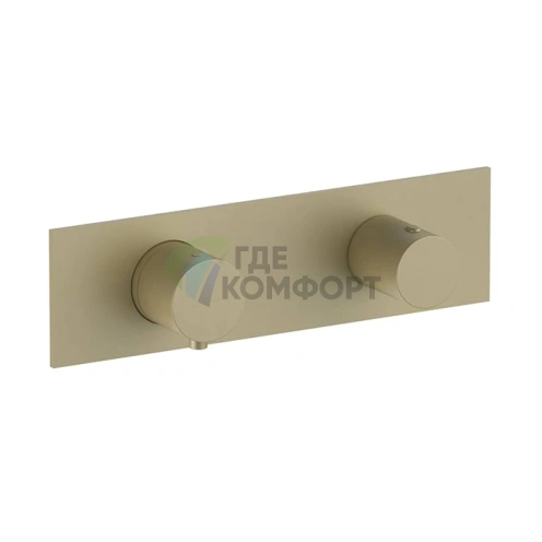 Термостатический встраиваемый смеситель для душа Fantini Nostromo с поворотной ручкой в цвете Matt British Gold PVD (87 P6 G572B) - фото 1