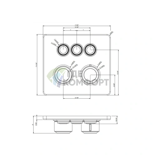 GESSI HI-FI ECLECTIC Термостатический смеситель для душа настенный, 3 запорные кнопки, цвет Black XL (65234#299) - фото 2