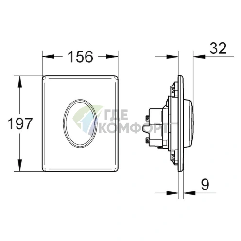 Кнопка смыва для унитаза Grohe Skate Air 38564000, хром - фото 6