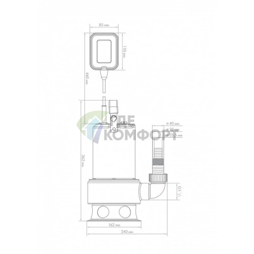 Погружной фекальный насос Джилекс ФЕКАЛЬНИК 200/7 Н (Dzhileks) - фото 2