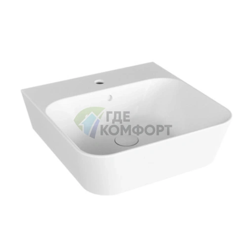 Раковина подвесная AZZURRA BUILD 50х50 см белая с отверстием под смеситель - фото 1