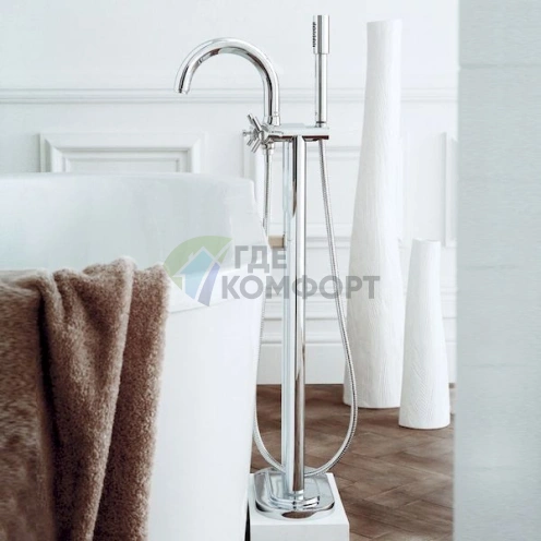 Напольный смеситель Grohe Atrio для ванной — дизайнерское решение - фото 2