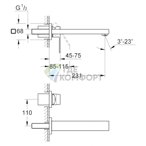 Смеситель для раковины Grohe Eurocube 23447000 - фото 6
