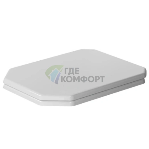 Сиденье для унитаза Duravit 1930 белое с нержавеющими петлями без микролифта (64810000) - фото 1