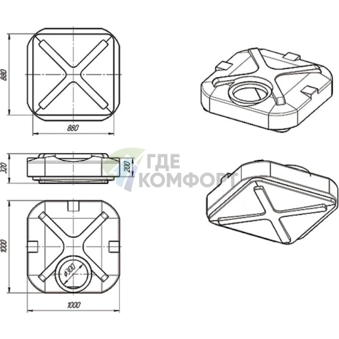 Бак для душа Rostok 200 л-с подогревом - фото 10