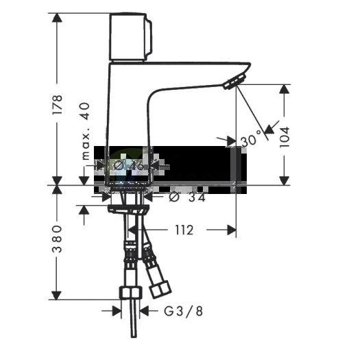 Смеситель для раковины Hansgrohe Talis Select E 110, однорычажный, хром (71751000) - фото 2