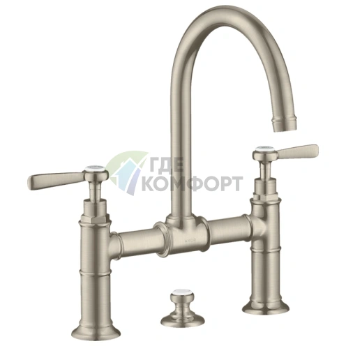 Смеситель для раковины AX Montreux с донным клапаном, шлифованный никель (16511820) - фото 1