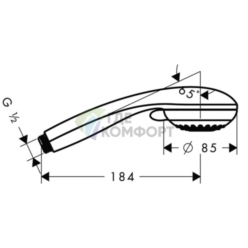 Ручной душ HG Crometta 85 Multi с 3 режимами струи (MonoRain, обычная, массажная), G1/2, хром (28563000) - фото 2