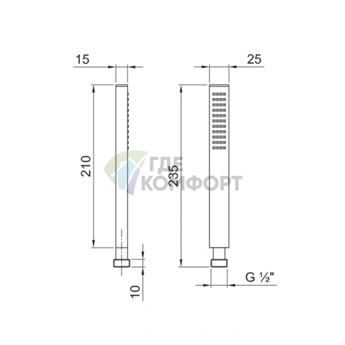 Стильная ручная лейка Fantini Mint в хроме для полива (90 02 9418) - фото 2