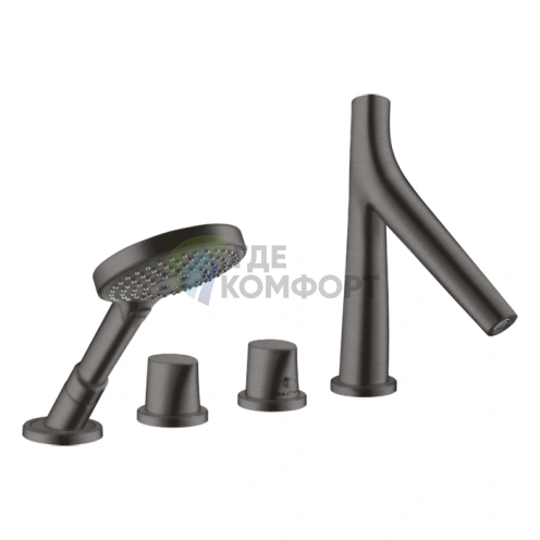 Смеситель AX Starck Org для края ванны в шлифованном черном хроме (12425340) - фото 1