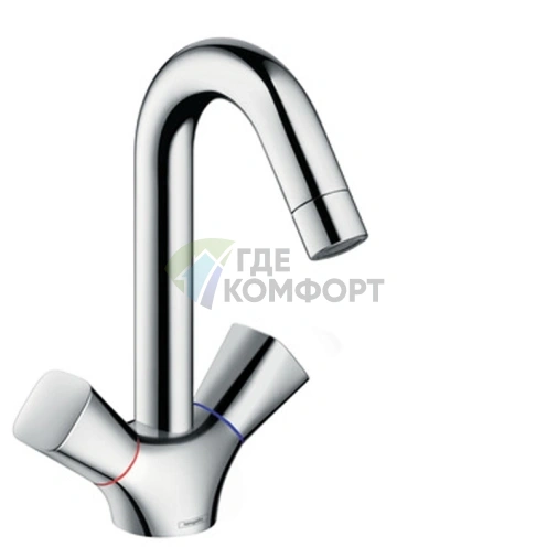 Смеситель для раковины Hansgrohe Logis 150: компактный хром с двумя ручками (71221000) - фото 1