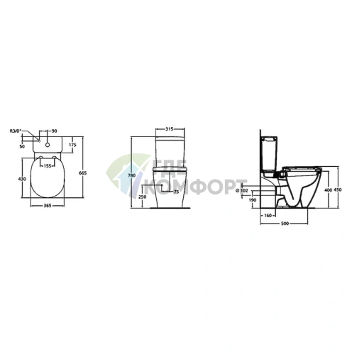 Унитаз-компакт Ideal Standard Connect Arc с эргономичным дизайном (E803601) - фото 6