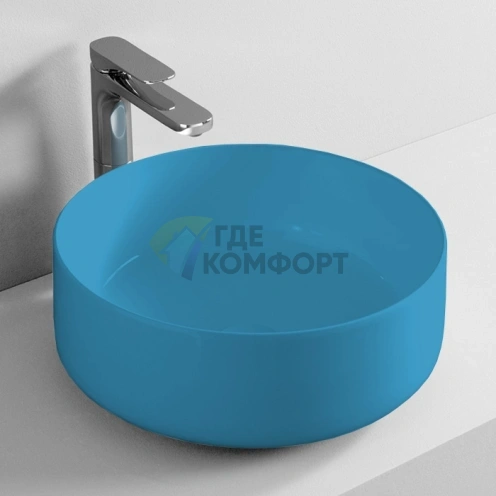 Раковина Artceram Cognac 42 см накладная без отверстия Blu Avio (COL001 38 00) - фото 1