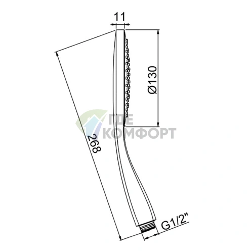 Ручной душ Almar EcoAir EMOTION 130 мм, 1 режим, ABS пластик, хром (E082047.CR) - фото 2