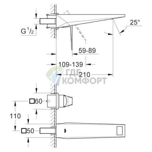 Стильный хромовый смеситель Grohe Allure Brilliant для умывальника - фото 6