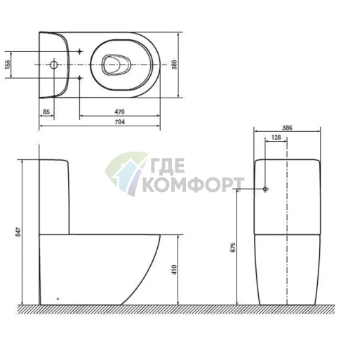 Унитаз-компакт TOTO NC CW761Y с бачком NC SW760B - фото 3