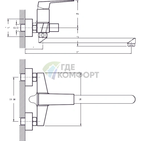 Смеситель универсальный Rush Thira TR3635-51 - фото 2