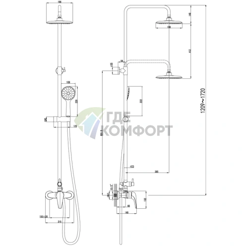 Душевая стойка Lemark Poseidon LM4260C — готовый комплект для вашей ванной - фото 2