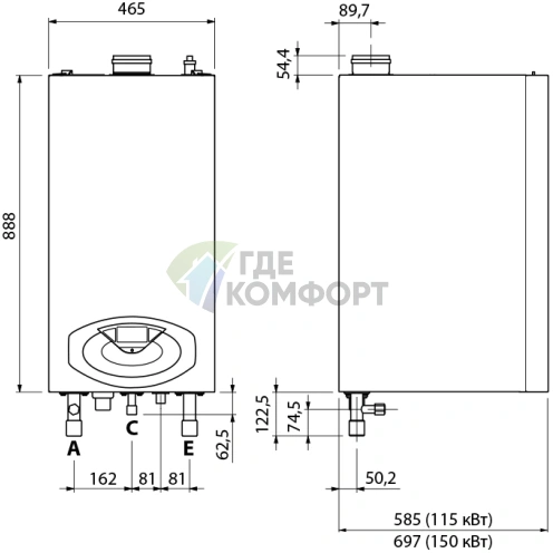 Газовый конденсационный настенный котел Ariston Genus Premium EVO HP 150KW EU фото 5