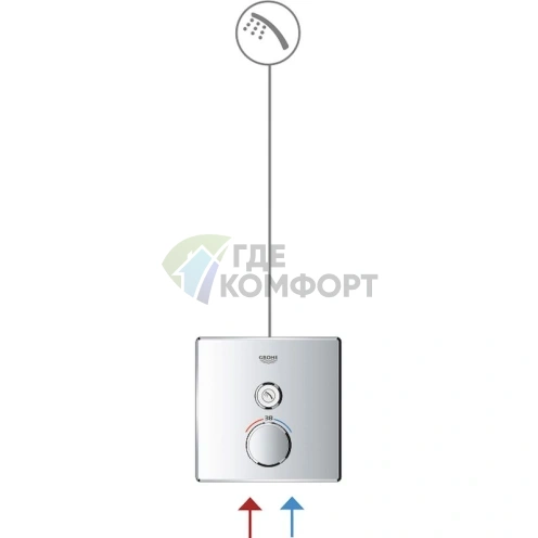 Цифровой термостат Grohe Grohtherm SmartControl для душа - фото 8