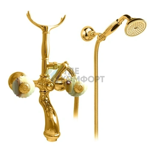 Смеситель для ванны Nicolazzi Onice с душем и переключателем, золото (2102GO09O) фото 1