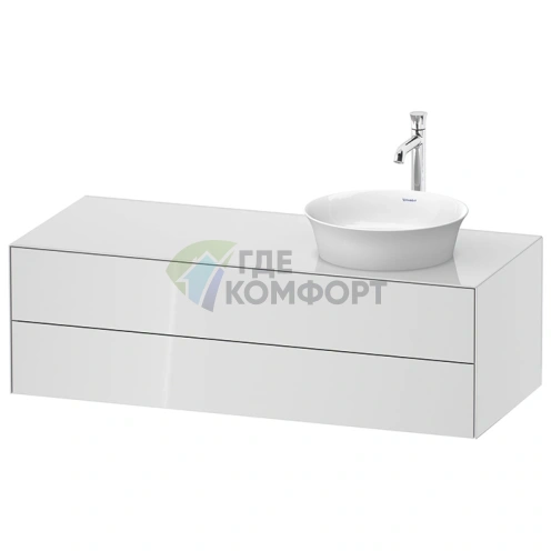 Подвесная тумбочка Duravit White Tulip, 408x1300x550 мм, 2 ящика, белый высокоглянцевый (WT4987R8585) - фото 1