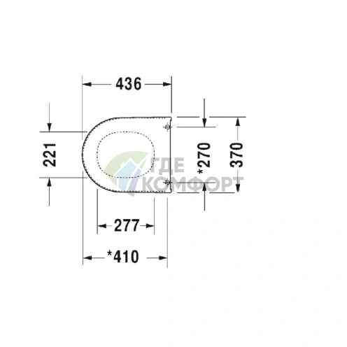 Сиденье для унитаза Duravit Starck 3 белое, петли из нержавеющей стали, без микролифта (0063810000 bi/cr) - фото 2