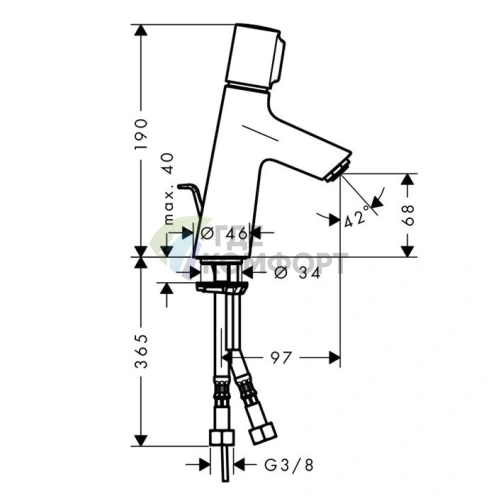 Смеситель для раковины Hansgrohe Talis Select S 80 с донным клапаном, хром (72040000) - фото 2