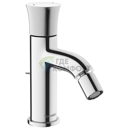 Смеситель для биде Duravit White Tulip: 1 отверстие, донный клапан, хром (WT2400001010) - фото 1