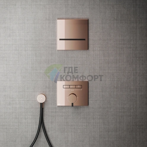 Смеситель для душа Gessi Hi-Fi с подключением до 3 источников в медном исполнении PVD (63081#030) - фото 1