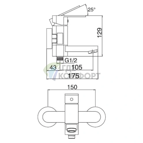 Смеситель для ванны с душем Zorg Ostav ZR 110 W - фото 2