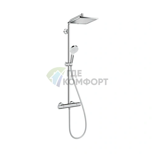 Термостатическая душевая стойка HG SHOWERPIPE CROMETTA E с верхним и ручным душем (27271000) - фото 1