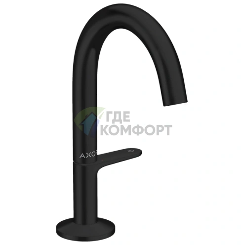 Смеситель для раковины AX One Select 140 с технологией push-open, матовый черный (48010670) - фото 1