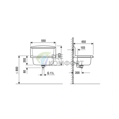 Многофункциональная мойка SANIT 15 л из высокопрочного пластика в цвете гранит - фото 2