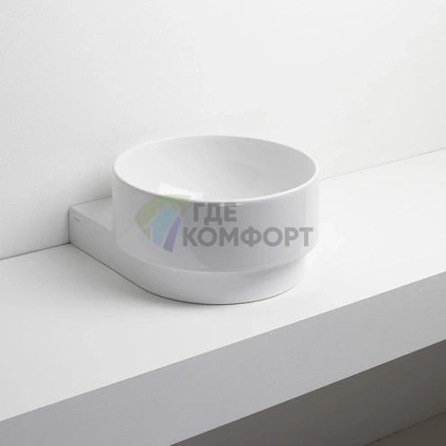 Раковина SIMAS PO-MO 37x43x19 см белая: универсальный монтаж, без отверстия и перелива - фото 1