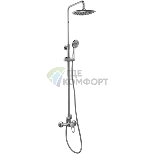 Душевая стойка Lemark Omega LM3160C: Смеситель для душа с верхним изливом, хром - фото 1