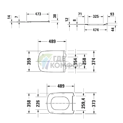 Сиденье для унитаза Duravit DuraStyle удлиненное белое с микролифтом (60590000) - фото 2