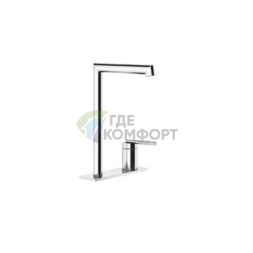 Высокий смеситель для раковины Gessi Ingranaggio с длинным изливом и донным клапаном в хроме (63516#031) - фото 1