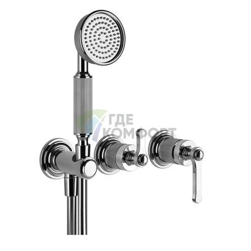 Смеситель GESSI VENTI20 встраиваемый однорычажный с ручным душем, хром (65036#031) - фото 1